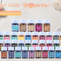 Échantillon Gratuit Direct Usine – Kit d'Art Pigmentaire DIY 34 Couleurs pour Teinture à la Main (Tie-Dye) – Poudre de Teinture à Froid (Sans Ébullition) OU NAN BAO