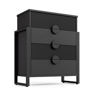 Zwarte Ladekast Hout Woonkamer Kleding Opbergkast 4 Lade Dressoir Voor Slaapkamer - Product Image 1