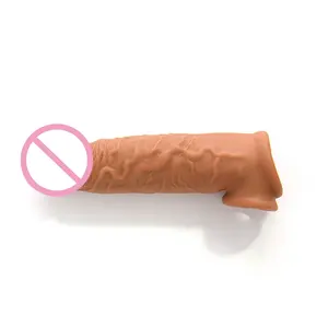 Weiche Wiederverwendbare Ultradünne Dildo-Verlängerung Silikon Penisvergrößerung Extender Kondome für Männer Penis-Hülle - Product Image 5