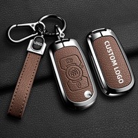 Housse de clé de voiture en alliage de zinc et cuir, compatible avec Buick Verano 2015-2023, luxe, anti-rayures, anti-chute, protection complète, étui pour clé de voiture