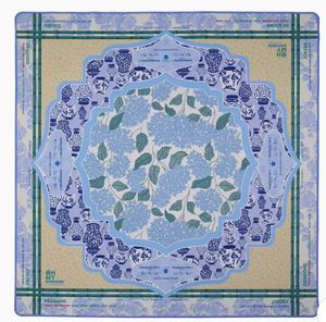 Tapete de Mahjong Plegable de Lujo Americano con Diseño Floral Azul Vintage, Base de Goma Antideslizante para Mesa de Juego - Product Image 4
