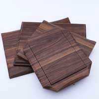 Trophée vierge d'affaires personnalisé en gros Plaque de récompense en bois MDF pour mur brun foncé pour gravure au laser