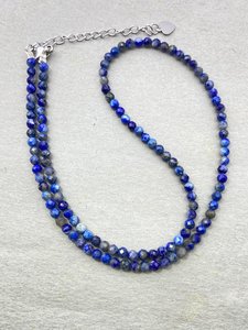 Collar de Lapislázuli Facetado, Joyería Delicada con Piedras Preciosas, Cuentas Microfacetadas, Collar de Cristal, Joyería Minimalista, Pequeñas Piedras Preciosas - Product Image 2