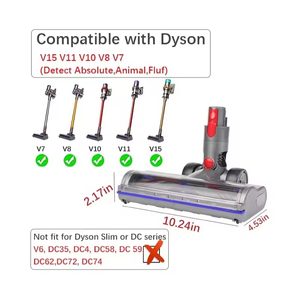 Tête de nettoyage Motorhead compatible avec les aspirateurs <span class=keywords><strong>Dyson</strong></span> V7 V8 V10 V11 V15 SV10 <span class=keywords><strong>SV12</strong></span> SV14, <span class=keywords><strong>brosse</strong></span> de sol de remplacement pour aspirateur <span class=keywords><strong>Dyson</strong></span> - Product Image 5