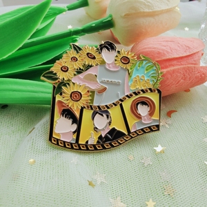 Custom Silver Star Lapel <b>Pin</b> Anime Cartoon Clothes Brooch Enamel <b>Pin</b> for Hat Badge Personalized <b>Metal</b> Lapel <b>Pins</b> Manufacturer - Product Image 1