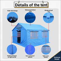 Tente d'urgence de secours en acier galvanisé, design portable, abri imperméable pour situations de crise