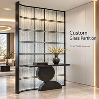 Paravent en verre cristal moderne, séparateur de pièce sur mesure, cadre en acier inoxydable, insonorisé, durable, pour salle à manger d'hôtel de luxe