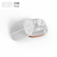 Nouvelle boîte à lunch créative en acier inoxydable de qualité alimentaire recouverte de silicone chauffable moderne stockage des aliments école enfants enfant boîte à lunch