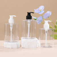 Bouteille à pompe de lotion pour le corps en plastique savon liquide pour animaux de compagnie 500ml bouteille d'alcool pour le lavage des mains transparente bouteille vide de cosmétiques
