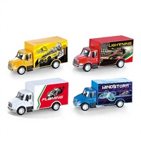 Camion de transport en alliage moulé sous pression pour garçons, modèle de camion à rétrofriction, jouet de collection, camion miniature avec porte-clés