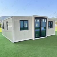 Maison conteneur extensible FLKT, unité modulaire, étanche, résistante aux intempéries, isolée, isolation thermique, usine d'origine, entièrement meublée