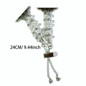 Correa de Reloj de Moda con Cuentas de Perlas de Imitación Irregulares, Estilo Boho para Mujer, Correa Delgada y Simple para Reloj <span class=keywords><strong>Apple</strong></span> - Product Image 4