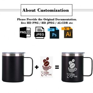 Promotion Business <b>Gift</b> Stainless Double-Walled Insulated <b>Bottle</b> Vacuum Cup Handle Custom Print Coffee Tumbler With Logo - Product Image 2