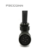 Connecteur d'alimentation circulaire industriel fileté femelle PSCCONN MS 5015 Série MS3108A 20-17S, angle de 90 degrés, IP67, 6 broches