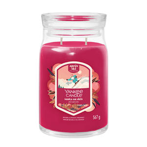 Vela Yankee Candle - Jarra Grande de 2 Mechas con Diseño de Santa en Esquí - Product Image 1