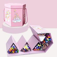 Coffret Cadeau de Crayons de Couleur Spéciaux pour Enfants, Crayons Pastel à l'Huile, Marqueurs Lavables, Stylos Acryliques, Stylos Aquarelle en Plastique pour Dessin et Gribouillage