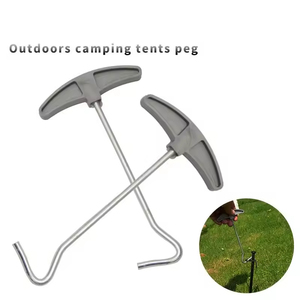 Portable Tent Peg Puller With Plastic Handle For Camping Outdoor Use <b>Tarp</b> Accessories Nail Remover Tool - Product Image 2