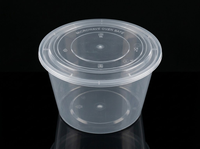 Bol en plastique PP rond jetable grande capacité avec couvercle pour sushis, nouilles, jus et chewing-gum – Vente en gros