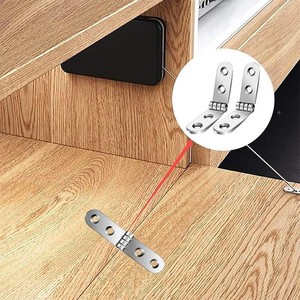 Bisagra abatible de esquina redondeada de 2.5mm, de hierro, para montaje en superficie, diseño moderno y duradero para muebles, puertas de armario y mesas plegables. - Product Image 3