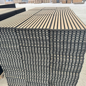 Panneau mural acoustique en bois MDF à rainures 3D, insonorisé, sans MOQ, entrepôt américain, pour la décoration murale intérieure - Product Image 1