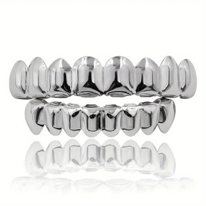 Hip Hop Braces Glossy <strong>Gold</strong> Braces Upper 8 Top and 8 Bottom 18k Electroplated Copper Braces Accessories Body Jewelry - Product Image 4