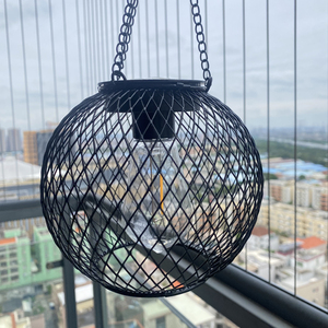 LED <span class=keywords><strong>lampadario</strong></span> esterno con griglie di ferro caldo bianco <span class=keywords><strong>solare</strong></span> giardino decorativo borsa IP65 impermeabile illuminazione elegante - Product Image 5