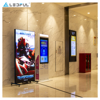 Soporte de suelo para espejo LED, Panel de exhibición de póster, publicidad, póster, P1.8 P2 P2.5 HD, Wifi