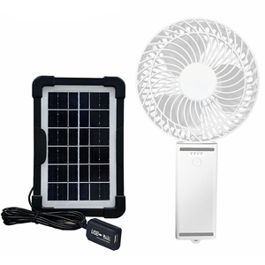Ventilador Solar con Panel Solar Recargable, Portátil, Plegable de 6 Pulgadas, Diseño Multivelocidad Ajustable para Uso en Viajes y Campamentos al Aire Libre - Product Image 1