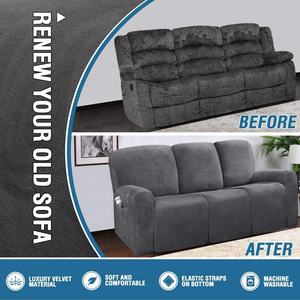 Luxuriöser Wohnzimmer 3-Sitzer Schonbezug Elastischer Stretch-Überzug für 3-Sitzer Relaxsessel <span class=keywords><strong>Sofa</strong></span> Couch Set mit Seitentasche - Product Image 6