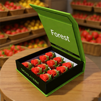 Boîte cadeau rigide de luxe personnalisée avec logo pour produits agricoles sucrés, emballage de fruits, boîte rigide, emballage de fraises