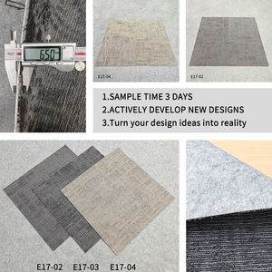 Dalles de moquette en polypropylène à boucles épaisses antidérapantes à rayures grises de haute qualité, à coller, modernes, pour bureau, sur mesure - Product Image 3