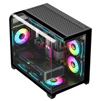 AntarcChill 2026 New Design MicroATX Computer Case Gaming Desktop High Quality PC Cases With Curved Tempered Glass Gabinet