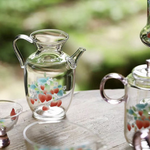 Oogishido Strawberry Glass <b>Tea</b> <b>Set</b> High Borosilicate Heat Resistant Gaiwan Teacup Fair Cup Spring 2024 Collection - Product Image 4