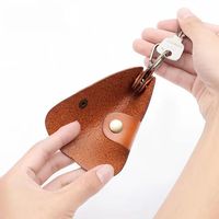 Porte-clés de voiture en cuir véritable vintage multicolores avec logo personnalisé de haute qualité