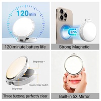 Lampe Selfie Magnétique Portable pour Téléphone, Lumière d'Appoint LED 3 Couleurs 10 Niveaux de Luminosité 900mAh Rechargeable 180° °   Ajustable