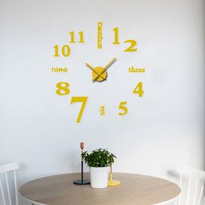 Horloge murale 3D créative en acrylique à faible MOQ, décoration murale DIY, horloge murale 3D grand format à faire soi-même - Product Image 6
