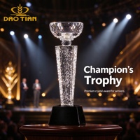 Trophée en cristal personnalisé, coupe de champion, trophée sportif en verre avec base noire, trophée de tournoi gravé personnalisé