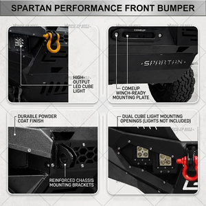 Parachoques Delantero Armando para Hilux <span class=keywords><strong>Vigo</strong></span> 2005-2015, Resistente, de Acero, Preparado para Cabrestante, 4x4 Todoterreno con Soporte para Luz LED - Product Image 4