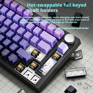 Teclado Mecánico para Juegos EWEADN <span class=keywords><strong>X75</strong></span> de 3 Modos, Tipo-<span class=keywords><strong>C</strong></span>/2.4G/BT, Intercambiable en Caliente, con Pantalla y Perilla de Volumen - Product Image 5