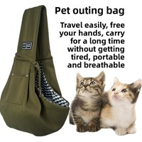 Sac à dos de transport pour chat en polyester respirant, couleur unie, pour animaux jusqu'à 15 livres, style porté à l'épaule