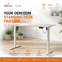 Bureau réglable en hauteur électrique intelligent avec moteur unique, double colonne, structure en fer robuste