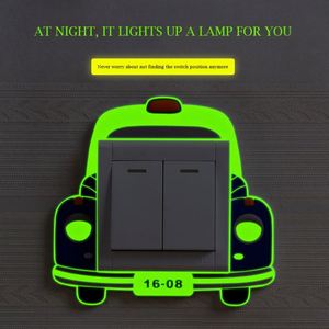 Autocollants de commutateur en silicone, décoration de chambre d'enfant, autocollants muraux 3D lumineux lavables pour la maison - Product Image 2