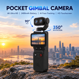 Caméra d'action portable 6K 80MP avec stabilisation d'image, conception à double objectif et portabilité de poche - Product Image 3