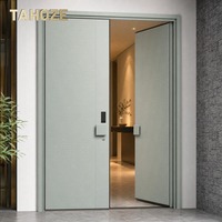 Porte en métal gaufré à double battant, finition mate, personnalisable pour villa, cour et appartement