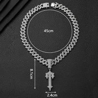 Collier pour homme NL2191, épée en cristal, pendentif épée hip-hop, chaîne Miami Link pour bijoux pour homme, en stock