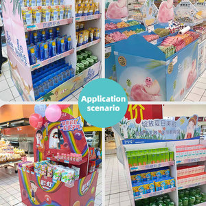 Exhibidor Desmontable de Varios Niveles <span class=keywords><strong>con</strong></span> <span class=keywords><strong>Estantes</strong></span> de <span class=keywords><strong>PVC</strong></span> Ecológico Resistentes al Agua para Supermercados y Tiendas Minoristas - Product Image 4