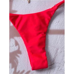 RoseSeek Ensemble de bikini 2 pièces pour femme, haut de bikini triangle à nouer, coupe haute, froncé, maillot de bain extensible - Product Image 4
