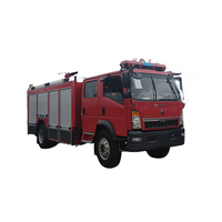 Truk Pemadam Kebakaran Tangki Euro 3 Sinotruk HOWO 4x2 Tangki Air 5000L Mesin Diesel Yuchai 160 Tenaga Kuda Ban 10.00R20