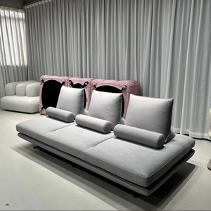 Light Luxury Minimalist Backless Modular Sectional <strong>Sofa</strong> Set <strong>Stainless</strong> <strong>Steel</strong> Legs Modern Straight Row Fabric <strong>Sofa</strong> for Living Room - Product Image 4