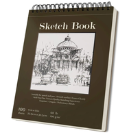 Art Supply 9 "X 12" Top Spiral Bound Sketch Book Pad Artist Sketching Drawing Pad Sans acide pour crayons de couleur graphite